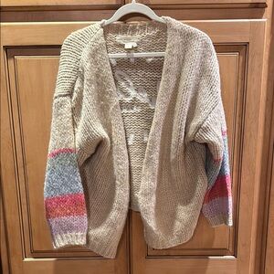 Cream and Pink Cardigan Sweater